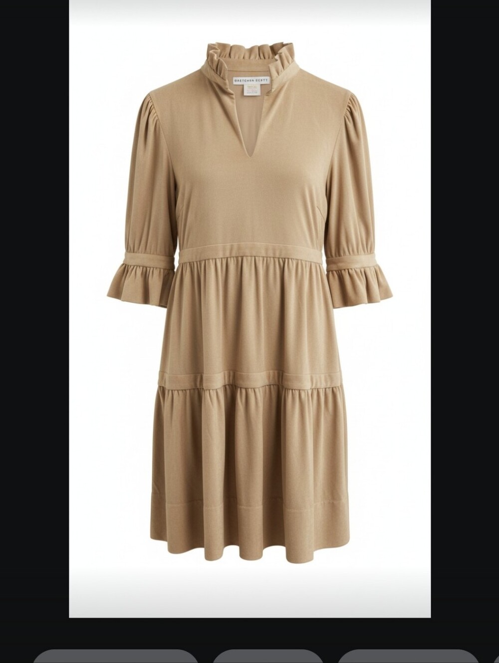 Gretchen Scott Ultra Suede Twist & Shout Dress Beige Goddess S Collared Shirt